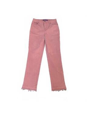 Gloria Vanderbilt Rose Mauve Denim Jeans with Frayed Hem Size 8